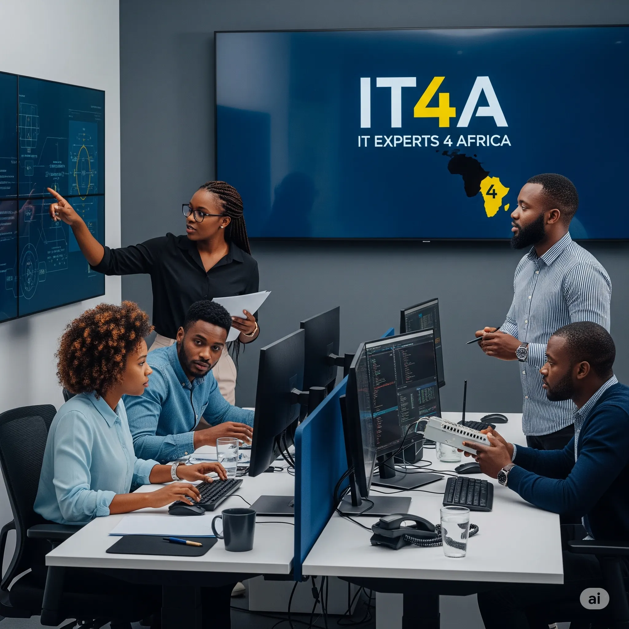 Modern office with IT equipment